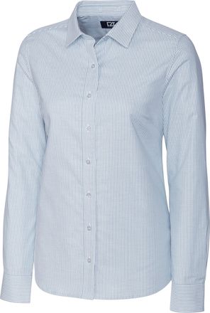 Cutter & Buck Stretch Oxford Stripe Womens Long Sleeve Dress Shirt