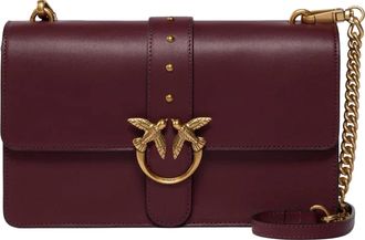 Pinko Deep Red Love Bag One Medium Leather Shoulder Bag