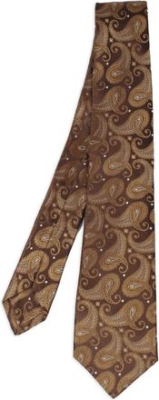 Kiton paisley-pattern tie - men - Silk - One Size - Brown