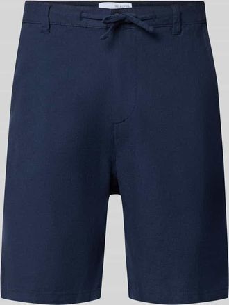 Selected Slim Fit Bermudas aus Baumwoll-Leinen-Mix Modell BRODY in Marine, Gr&ouml;&szlig;e XXL