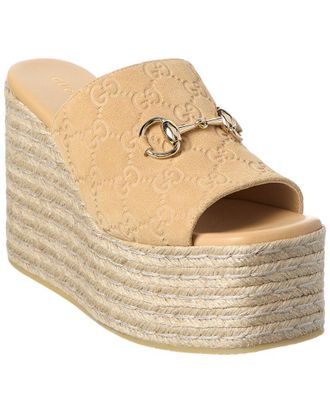 Gucci Horsebit Suede Espadrille