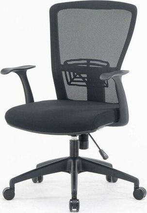 Dmora Silla De Oficina Dcas, Silla De Trabajo De Malla Con Reposabrazos, Asiento De Oficina Ergon&oacute;mico, 60x64h98/108 Cm, Negro - Dmora