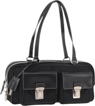 Prada Pre-owned Vintage Shoulder Bag - Dames - Vintage Schoudertas - Zwart - ONE Size - Leer - Vintage