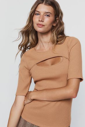 Maeve Layered Cutout Top