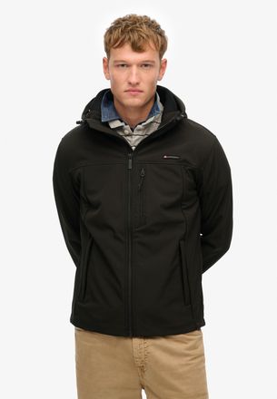 Superdry Outdoorjacke SUPERDRY HOODED SOFT SHELL TREKKER JKT, Herren, Gr. XXL, schwarz, Softshell, Obermaterial: 90% Polyester, 10% Elasthan, unifarben, relaxe