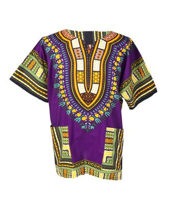 Lofbaz Traditional African Print Unisex Dashiki Size XXL Purple