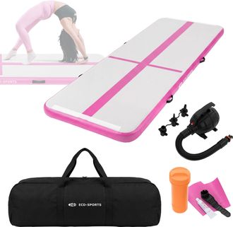 ECD Germany Ecd Germany Colchoneta De Gimnasia Art&iacute;stica Airtack 3 M, Rosa, Esterilla Inflable Para Tumbling, 10 Cm De Grosor, Colch&oacute;n De Yoga/pilates Con Bomba D