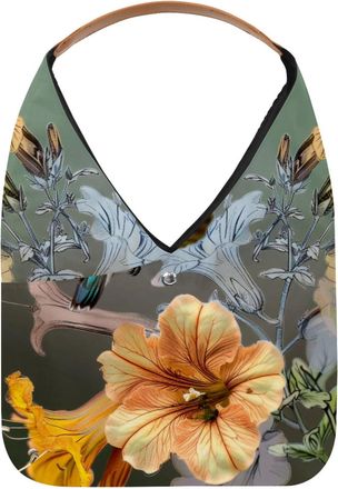 Generic Humming Birds Flowers Reusable Lightweight Grocery Bags - Foldable Into Compact Pouch, Washable & Sturdy, Multipurpose for Shopping and Travel