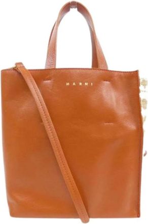 Marni Pre-owned Tote Bags, female, Brown, Size: ONE SIZE Pre-owned Fabric Shoulder Bag
