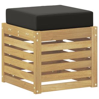 vidaXL Banco De Taburete Exterior Con Coj&iacute;n Blanco 43 X 43 X 45 Cm Vidaxl