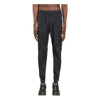Stone Island Slim-fit Trousers, male, Black, W33, Stretch Cotton Tela Paracadute Trousers