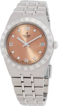 Tudor Royal Automatic Diamond Salmon Dial Ladies Watch M28400-0011