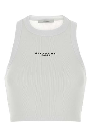 Givenchy White Stretch Cotton Crop Top
