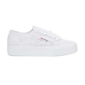 Superga Dames/Dames 2740 Bloem Macrame Trainers (Totaal Wit)