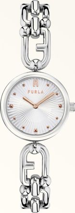 Furla Mianuvola Round Orologio Con Cassa Tonda Color Argento Argento Metallo Donna