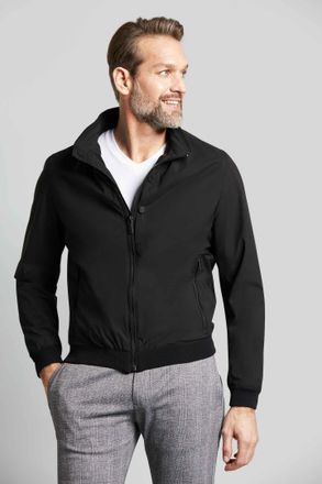 Bugatti Blouson BUGATTI, Herren, Gr. 58, schwarz, 100% Polyester, slim fit, B&uuml;ndchen, Jacken Blouson, mit Stehkragen
