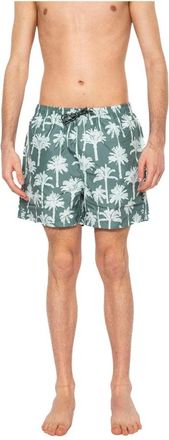 Only & Sons Only & Sons - Onstedswim Short Palms AOP - Heren - Badkleding - Groen - Maat: S Poliester