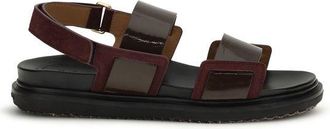 Marni Black Calf Leather Bos Taurus Strap-On Womens Sandals