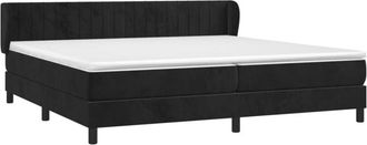 vidaXL Vidaxl - Cama Box Spring Con Colch&oacute;n Terciopelo Negro 200x200 Cm