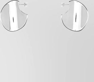 Bottega Veneta sterling silver large disc earrings