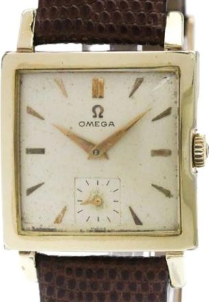 Omega Pre-owned 6264 Polshorloge - Heren - Vintage Horloges - Beige - ONE Size - Leer - Vintage