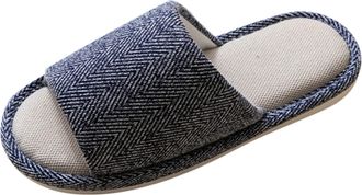 Generic Indoor Slippers For Men Comfortable Couple Design Home Footwear With Soft Sole (B, 7.5)