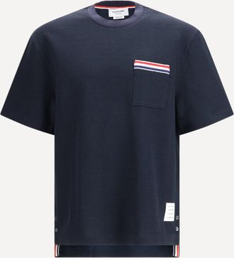 Thom Browne Short-sleeve cotton-linen T-shirt Male 2