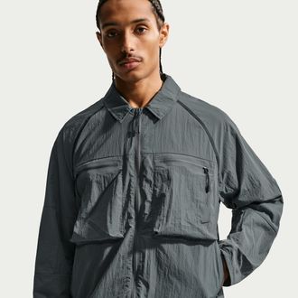 Nike Mens Tech Long-Sleeve Utility Shirt in Grey | IF1347-068