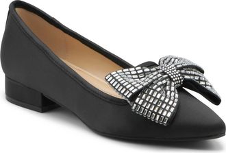 Adrienne Vittadini Pinos Bow Pump in Black Satin at Nordstrom Rack, Size 7.5