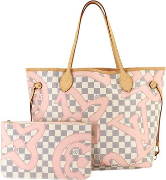 Louis Vuitton Damier Azur Pink Rose Ballerine White Damier Azur Tote Bag (Pre-Owned)