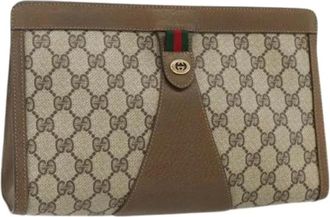Gucci Pre-owned Clutches, female, Beige, Size: ONE SIZE Pre-owned Vintage Clutch