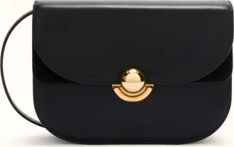 Furla Sfera Borsa A Tracolla S Nero Nero Pelle Di Vitello Morbida + Camoscio Donna