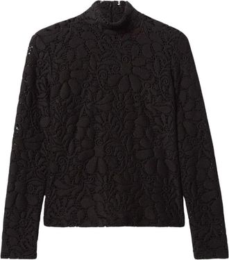 La DoubleJ Kanten Coltrui - Dames - Coltruien - Zwart - XL - Wol - Truien & Vesten