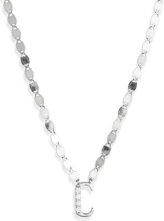 Lana Jewelry 14K Gold Diamond Initial Pendant Necklace in White Gold - C at Nordstrom Rack, Size 18 In