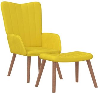 vidaXL Vidaxl - Sillón de relax con taburete terciopelo amarillo mostaza