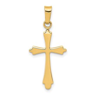 Diamond2Deal 14k Yellow Gold Polished Cross Pendant