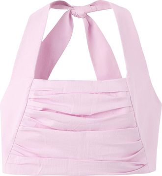 Mango Featuring Hailey Bieber Kasha Sleeveless Crop Top in Light/Pastel Purple at Nordstrom, Size X-Large