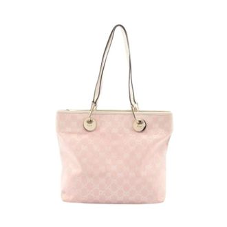 Gucci Pre-owned Shoulder Bags, female, Pink, Size: ONE SIZE Pre-owned Canvas Tote Bag