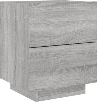 vidaXL Vidaxl - Bedside Cabinet with led Lights Grey Sonoma Engineered Wood