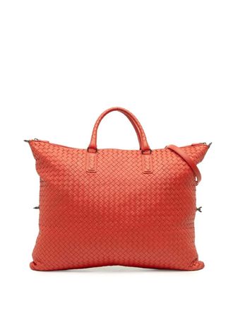 Bottega Veneta 2012-2025 Maxi Nappa Intrecciato Convertible Tote travel bag - Red