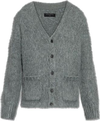 AllSaints Tobie Cardigan - Heren - Vesten - Grijs - XS - Wol - Truien & Vesten