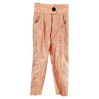 Petar Petrov Hristina High Waist Pants in Peach Polyester