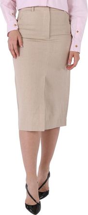 Burberry Ladies Oatmeal Linen Pencil Skirt, Brand Size 4 (US Size 2)