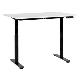 Beliani Beliani - Escritorio De Altura Regulable El&eacute;ctrico Dise&ntilde;o Moderno Patas Redondas 120 X 72 Cm Tablero Blanco Soporte De Acero Negro Destinas