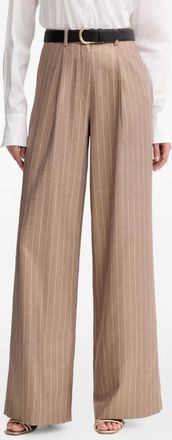 Fracomina Pantaloni a palazzo gessati - Marrone