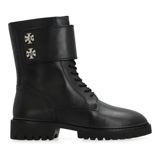 Tory Burch Schoenen, Dames, Zwart, 39 EU, Leer, Turnlock Lug Boot