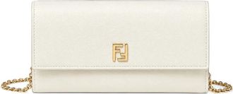 Fendi FF Logo Continental Leather Chain Wallet