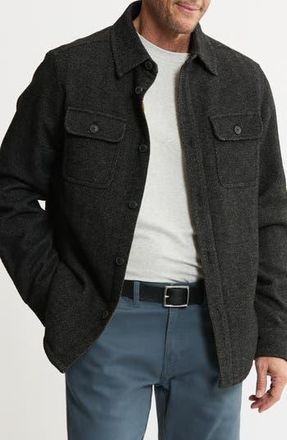 J.A.C.H.S. Chevron Knit Faux Shearling Lined Jacket in Black at Nordstrom Rack, Size Small