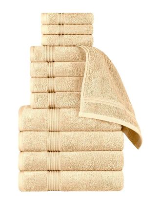 Superior Egyptian Cotton 12Pc Highly Absorbent Solid Ultra Soft Towel Set