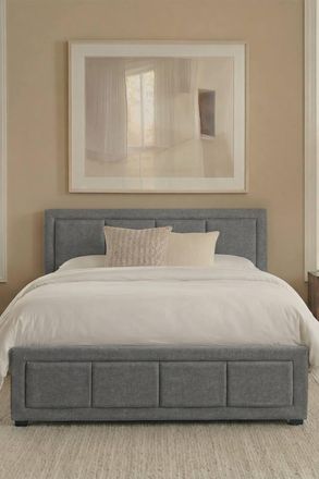 Home Discount Vida Designs Vanita Single Ottoman Storage Bed & Spring Mattress in Light Grey | Size: Single